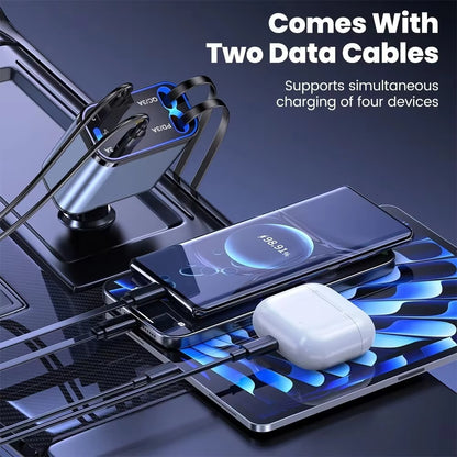 Star Projector Fast Charging Car Charger (4-in-1) – Premium Car Accessory