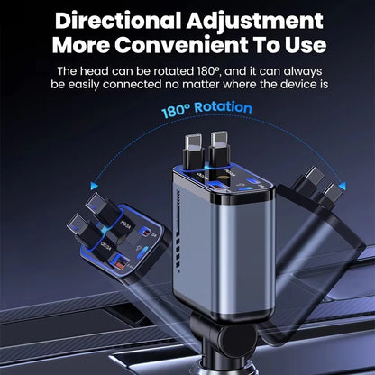 Star Projector Fast Charging Car Charger (4-in-1) – Premium Car Accessory