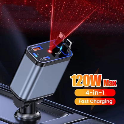 Star Projector Fast Charging Car Charger (4-in-1) – Premium Car Accessory