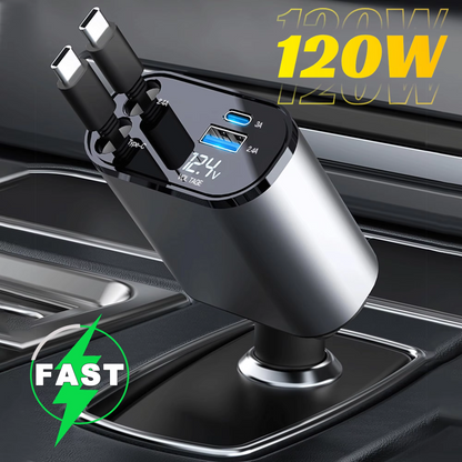 Star Projector Fast Charging Car Charger (4-in-1) – Premium Car Accessory