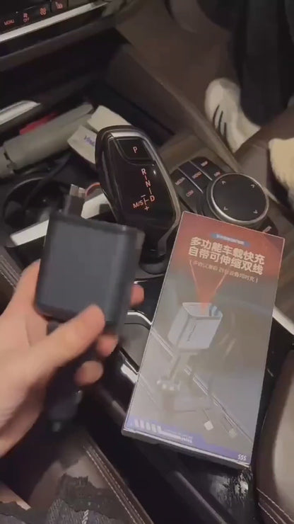 Star Projector Fast Charging Car Charger (4-in-1) – Premium Car Accessory